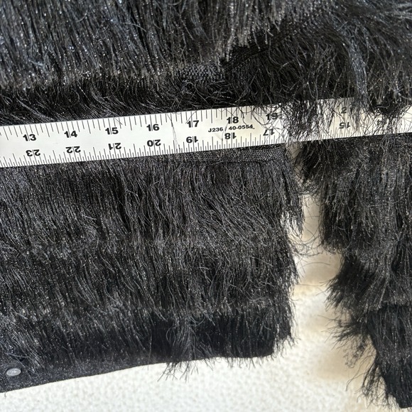 J crew Fringe‎ cardigan in metallic yarn Womens Large Black Metallic - Picture 6 of 11